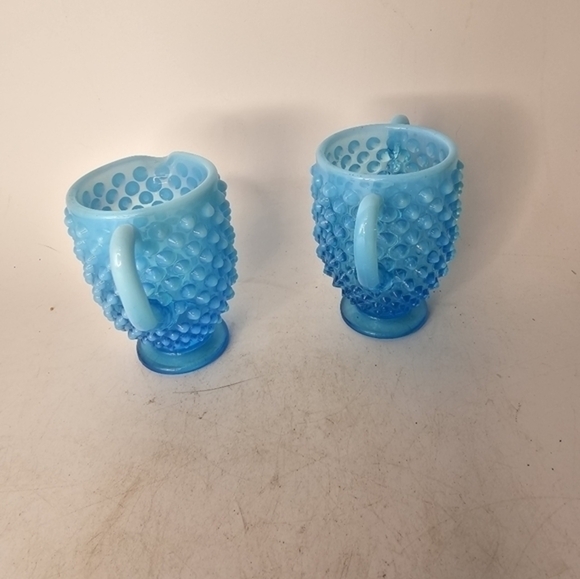 Vintage Fenton blue hobnail opalescent sugar and creamer - Picture 5 of 5